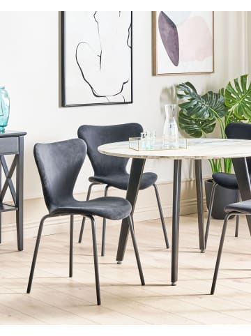 Beliani 2er-Set Esszimmerstuhl BOONVILLE in Schwarz