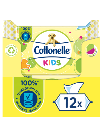 Cottonelle Feuchtes Toilettenpapier Kids Toilettentücher für Kinder 12 x 42 Stk