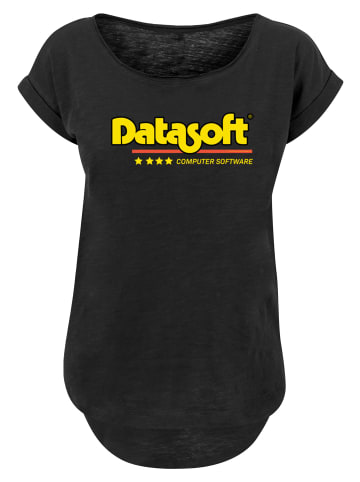 F4NT4STIC Long Cut T-Shirt Retro Gaming Datasoft Logo gelb in schwarz