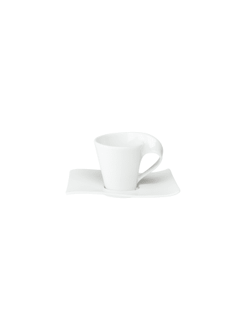 Villeroy & Boch Espressotasse mit Untertasse NewWave in Weiß 80 ml in weiß