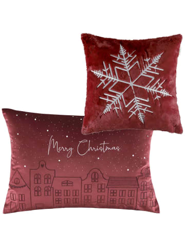 ESPRIT Zierkissenhülle Weihnachten TOWN in Rot