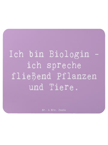 Mr. & Mrs. Panda Mouse Pad Spruch Sprechende Biologin mit Spruch in Lavendeltraum