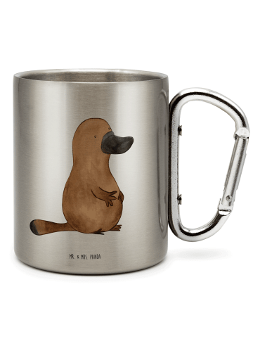 Mr. & Mrs. Panda Tasse Schnabeltier Mut ohne Spruch in Silber