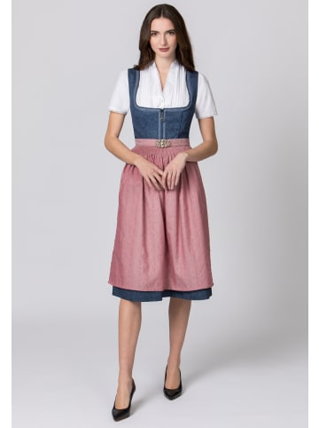 Stockerpoint Langes Dirndl "Roseline" in blau-altrosa