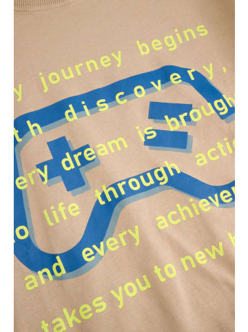 Coccodrillo Baumwoll-T-Shirt mit kurzen Ärmeln in beige