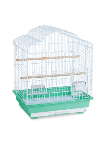 relaxdays Vogelkäfig in Grün - (B)46,5 x (H)56,5 x (T)35,5 cm
