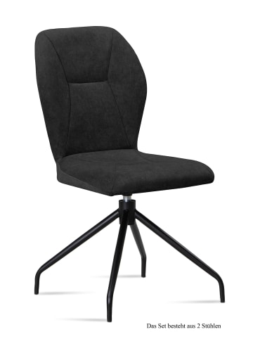 58 aufm Kessel ESSZIMMERSTUHL drehbar (2er-Set) Dorene 51x92x60 Schwarz/Anthrazit