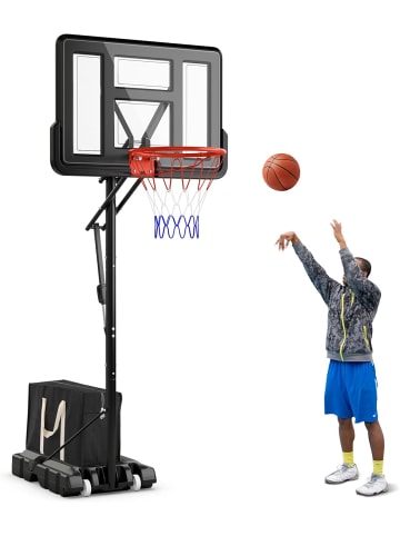 COSTWAY Outdoor Basketballständer 135/143-305 cm in Schwarz