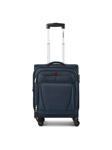 Wenger Beaumont 4 Rollen Kabinentrolley S 54 cm mit Dehnfalte in navy