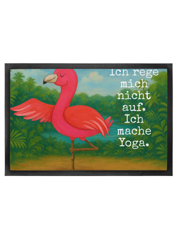 Mr. & Mrs. Panda fußmatte Flamingo Yoga Design mit Spruch in Weiß