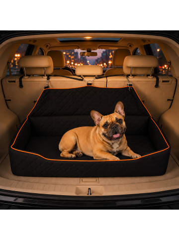 relaxdays Hundeautositz in Schwarz – (B)110 x (H)20 x (T)50 cm