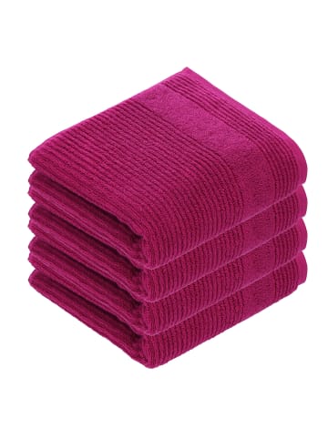 Vossen 4er Pack Handtuch in cranberry