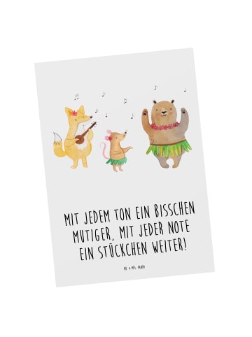 Mr. & Mrs. Panda Postkarte Ein neues Musikinstrument lernen mit ... in Weiß