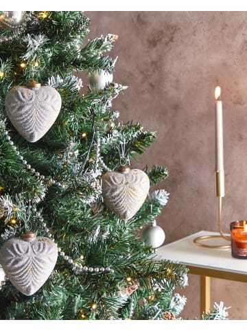 Beliani 8er-Set Weihnachtsbaumkugeln FERIABLE in Grau/Gold/Silber
