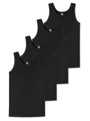 Schiesser Unterhemd / Tanktop Teens Boys 95/5 Cotton in Schwarz