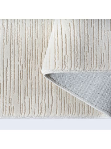 KADIMA DESIGN Läufer Streifen pflegeleicht Wohnzimmer Schlafzimmer Flur Esszimmer in Creme