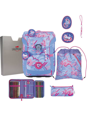 DerDieDas derdiedas Schulranzen Set 5-tlg. ErgoFlex Easy Superflash Magic Unicorn in blau