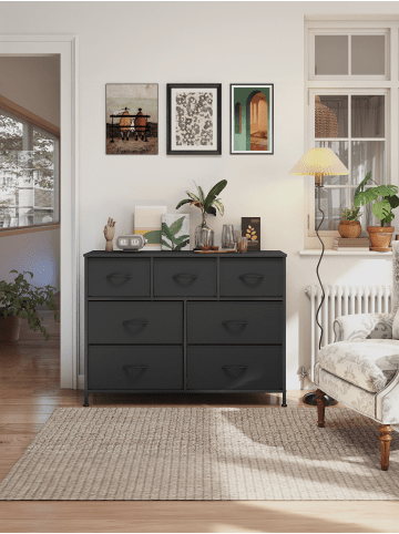 SONGMICS Kommode Bellah in Schwarz - (B)98.9 x (H)73.8 x (T)30 cm