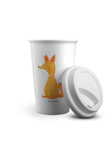 Mr. & Mrs. Panda Thermobecher Einhorn Fuchs ohne Spruch in Weiß