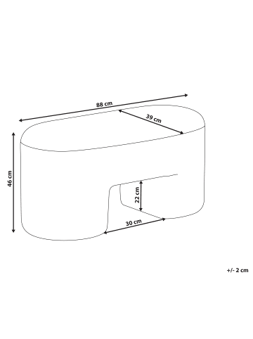 Beliani Pouf DECORAH in Beige - (W) 88 x (H) 46 x (L) 39 cm