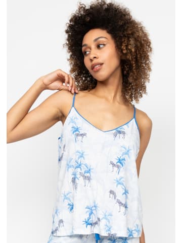 Cyberjammies Lyla Womens Zebra Printed Jersey Cami in Weiss