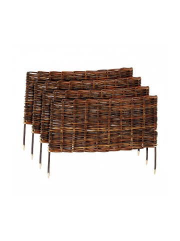 relaxdays 4 x Beeteinfassung in Braun - (B)60 x (H)30 cm
