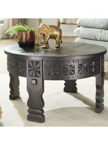 KADIMA DESIGN Couchtisch | Mango, 60x36x60cm, Orient-Style, Rund