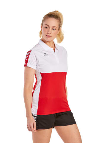 erima Six Wings Poloshirt in rot/weiss