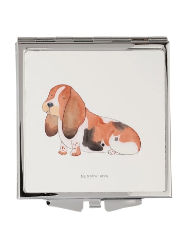 Mr. & Mrs. Panda Schminkspiegel Hund Basset Hound ohne Spruch in Weiß