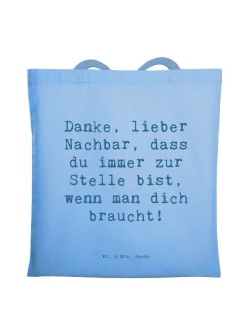 Mr. & Mrs. Panda Tote Bag Spruch Danke Nachbar mit Spruch in Sky Blue