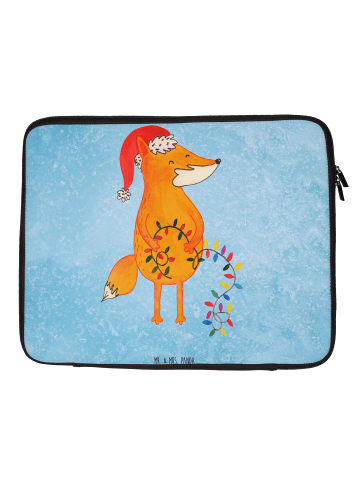 Mr. & Mrs. Panda Laptophülle Fuchs Weihnachten ohne Spruch in Eisblau