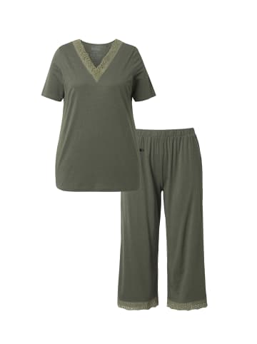Ulla Popken Pyjama in olivgrau