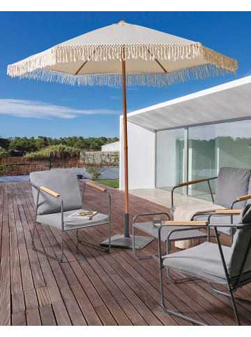 Beliani Marktschirm MURASA in Beige/Braun - (W) 258 x (H) 178 x (L) 258 cm