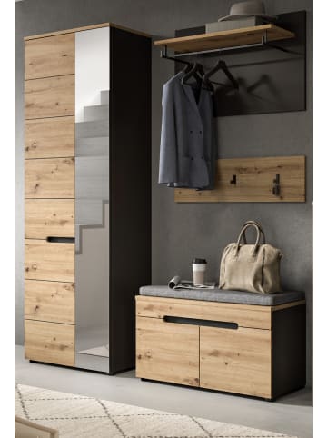 Inn.Furn Garderobe Set 4-teilig Eiche Artisan und grau 160 cm, mit Soft-Close