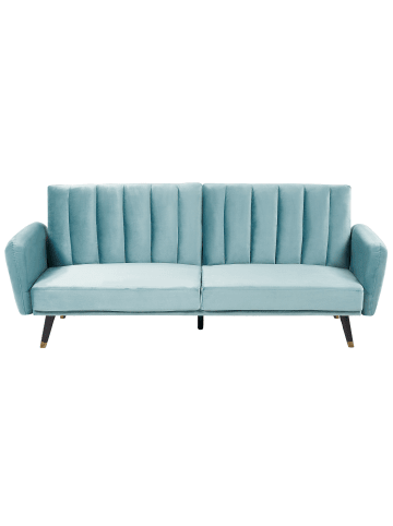 Beliani Schlafsofa VIMMERBY in Blau/Schwarz - (W) 212 x (H) 90 x (L) 80 cm