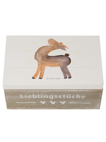 Mr. & Mrs. Panda Holzkiste Lama Stolz ohne Spruch in Weiß