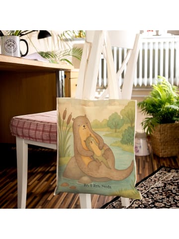 Mr. & Mrs. Panda Tote Bag Otter Kind Design ohne Spruch in Weiß