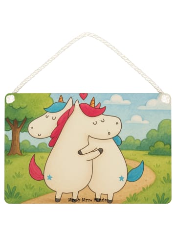 Mr. & Mrs. Panda Deko Schild Einhorn Mitteilung Design ohne Spruch in Weiß