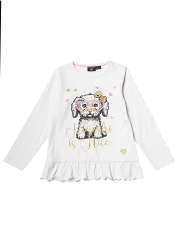 KOROSHI LANGÄRMELIGES MÄDCHEN T-SHIRT in weiß