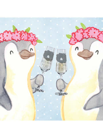 Mr. & Mrs. Panda Trinkglas Bär Königin mit Spruch in Transparent