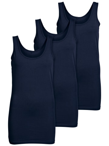 ONLY 3er-Set New Long Tank Top in Blau (Night Sky)