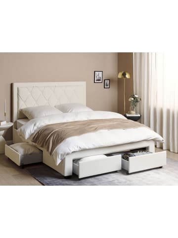 Beliani Doppelbett LIEVIN in Beige - (W) 165 x (H) 122 x (L) 217 cm