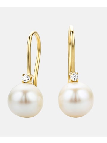 Diamant L'éternel Ohrringe aus 585 Gelbgold mit 0.07 Karat Diamant mit Perle