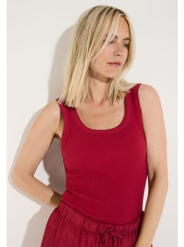 More & More schmales, geripptes Basic-Tanktop in red