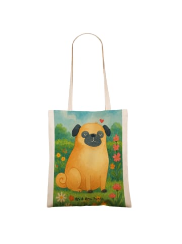 Mr. & Mrs. Panda Schultasche Mops Design ohne Spruch in Weiß
