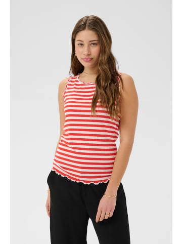 Cream Jerseytop CRRibba Slim fit in Flame ScarletRed White Stripe