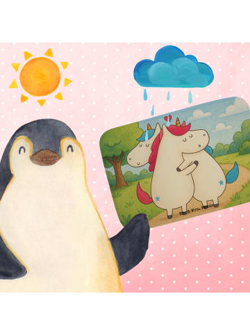 Mr. & Mrs. Panda Badematte Einhorn Mitteilung Design ohne Spruch in Weiß