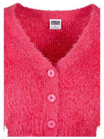 Urban Classics Urban Classics Damen Ladies Cropped Feather Cardigan in hibiskus pink