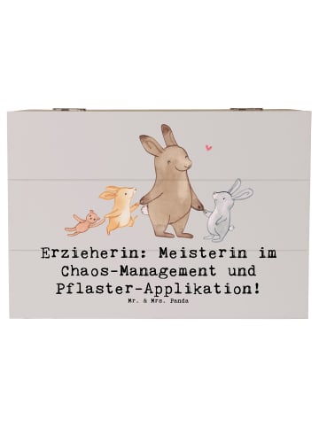 Mr. & Mrs. Panda fotobox Erzieherin Chaos-Management mit Spruch in Grau Pastell