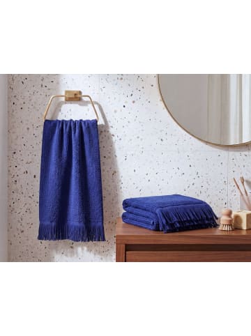 Beliani 2er-Set Handtuch ATIU in Blau